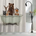 thumbnail image 2 of Funny Animals Shower Curtain Set, Waterproof Shower Curtains for Bathroom, Woodland Bathtub Wildlife Watercolor Bear Washable Fabric Cloth Bath Curtain for Bathtub Decoration with Hooks 54x78 Inches, 2 of 9