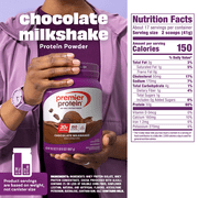 Premier Protein 100% Whey Protein Powder, Chocolate Milkshake, 30g Protein, 24.5 oz, 1.5 lb