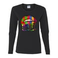 thumbnail image 2 of Wild Bobby, Colorful Painted Lip, Streetwear, Women Graphic Long Sleeve Tee, Black, Small, 2 of 5