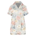 thumbnail image 4 of MEICHEN Lounge Set for Women Womens Pajama Sets Print Buttoned Waist Set Short Sleeve Top and Shorts Summer Essentials Fashion Sleepwear, 4 of 4