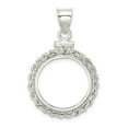 thumbnail image 3 of FB Jewels Sterling Silver 18 x 1.2mm $0.10 Rope Coin Bezel Pendant, 3 of 4