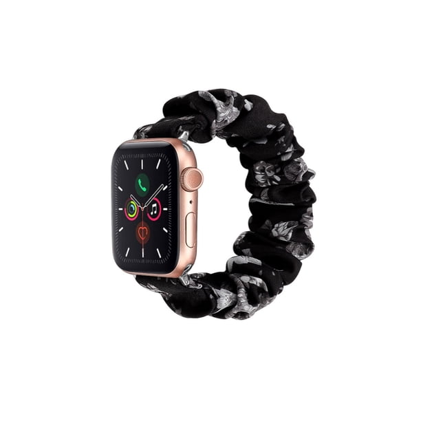 Compatible con Apple Watch Band 38 mm 40 mm 42 mm 44 mm Tejido floral suave Elástico Scrunchies iWatch Bands para Apple Watch Series 6, SE, 5, 4, 3, 2, 1 - Style8, S/42 brillar vestir