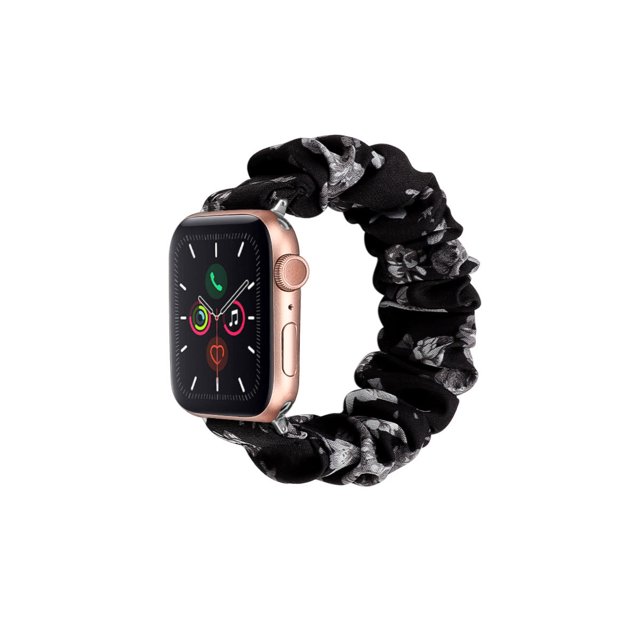 Correa Compatible con Apple Watch 38 mm 40 mm 42 mm 44 mm Tejido floral suave Elástico oso de fresa