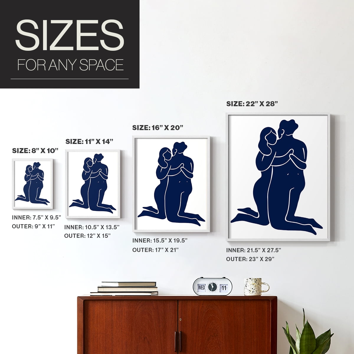 Matisse CIV Framed Print in White Solid Wood 8 x 10 Framed Print