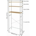 thumbnail image 2 of 3 Tiers Over The Washer and Dryer Storage Shelf, Bathroom Storage Shelf with Adjustable Feet Freestanding Storage Rack Wooden Laundry Rack Shelf for Kitchen Bathroom, 2 of 16