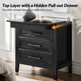 thumbnail image 6 of Modern Storage End Table with Hidden Drawer Charging Station Side End Table for Living Room Black, 6 of 6