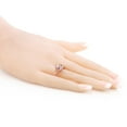 thumbnail image 3 of Gem Stone King 2.42 Ct Oval Peach Nano Morganite Green Peridot 18K Rose Gold Plated Silver Ring, 3 of 4