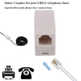 thumbnail image 3 of 2+1Pack 2pcs Phone Jack Splitter RJ11 6P4C Male to Females and 1pc Phone Line Coupler for Landline and Fax -Beige (3 Way), 3 of 9