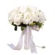 thumbnail image 1 of Qarigey Ramo de satén de boda con cinta de perlas Decoración de mano nupcial Flores decorativas artificiales para celebración de compromiso Ropa, zapatos y accesorios Miscelánea, 1 of 6