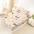 thumbnail image 5 of Manfei Sunglass French Bulldog Twin Sheets, Cute Paw Bone Bedding, Cream Beige, 3-Piece, 1 Flat Sheet, 1 Fitted Sheet and 1 Pillowcase, 5 of 6
