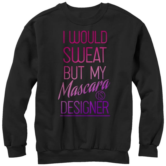 Women's CHIN UP Mascara is Designer Sweatshirt Black Small