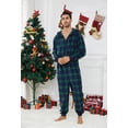 thumbnail image 4 of U2SKIIN Couple Onesie Pajama Sets, Hooded Zipper Christmas Matching Plaid Pjs Set for Men and Women Soft Warm Jumpsuit (Mens Blue Green Plaid, M), 4 of 4