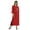 Red, variant on Moomaya Solid Rayon Kurta For Women bell Sleeve Drawstring Neck Long Ethnic Kurti