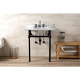 thumbnail image 4 of Kingston Brass KVBH3022M80 Templeton 30-Inch Carrara Marble Console Sink with Brass Legs (8-Inch, 3-Hole) in Carrara Marble White/Matte Black, 4 of 9