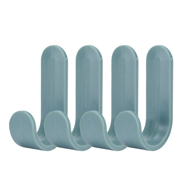 Injueey Colgador de almacenamiento Gancho de plástico ABS Colgador de toallas autoadhesivo para baño de cocina, verde, 4 piezas Almacenamiento y organización del hogar Verde