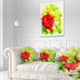 thumbnail image 3 of Designart Bright Red Rose on Light Green - Floral Throw Pillow - 12x20, 3 of 5