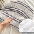 thumbnail image 4 of Twin Sze Fitted Sheet Set - Purple Stripes 2 Piece Bedding Sets 16" Deep Pocket Fitted Sheet with 1 Pillowcase, Farmhouse Brown Vintage Rustic Lines Brushed Microfiber Hotel Luxury Bed Sheets, 4 of 9