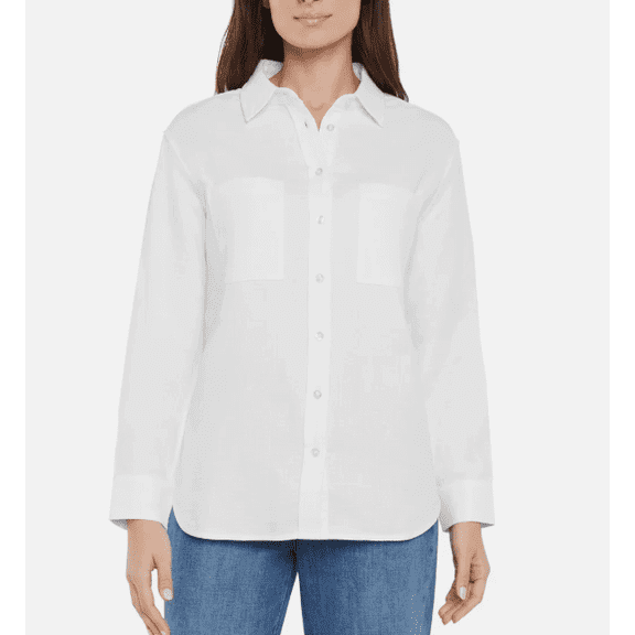 Gap Women's Gauze Button Front Shirt White Large
