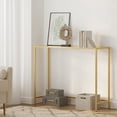thumbnail image 2 of VASAGLE Entryway Table, Console Table, Tempered Glass Tabletop, Modern Sofa Table, Easy Assembly, with Adjustable Feet, for Living Room, Entryway, STeel,Pale Gold and Transparent, 2 of 6