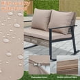 thumbnail image 2 of Ainfox Outdoor Rocking Loveseat High-back Rattan Wicker Patio Rocking 2-Seater Chair, Beige, 2 of 7