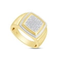 thumbnail image 3 of AFFY Two Tone Cluster Ring for Men, 0.10CT Natural Diamond 14K Yellow Gold over Silver-13.5, 3 of 5