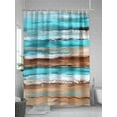 thumbnail image 5 of Shower Curtain Vintage Brown Turquoise Shower Curtains for Bathroom, Waterproof Polyester Shower Curtain Set with Hooks, Standard Size 66" x 72" Ocean Waves, 5 of 6
