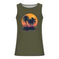thumbnail image 4 of Ofertas de Hoy en Liquidación! BiZtdJrK Men's Hawaiian Vacation Tank Tops 2025 Summer Sleeveless Loose Breathable Shirts Comfy Cotton Workout Running Tees Army Green L, 4 of 6