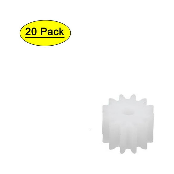 20pcs 12 Teeth 1.95mm Hole Dia Plastic Gear Wheel for Toy Car Motor Shaft