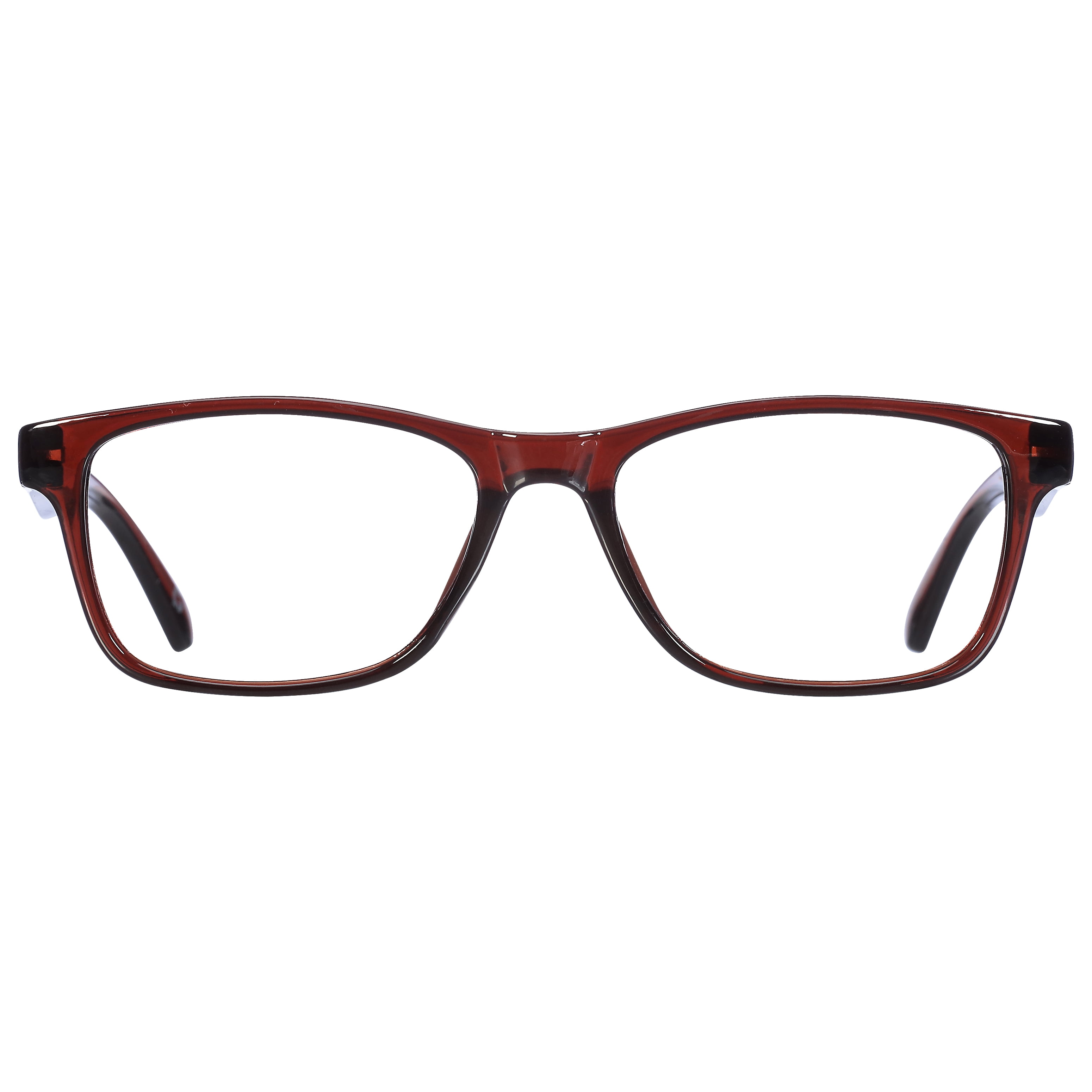 (2 pack) B.E Bio Eyes Mens Rectangular Reading Glasses Made from Recycled Plastic Zera +1.25 in Brown