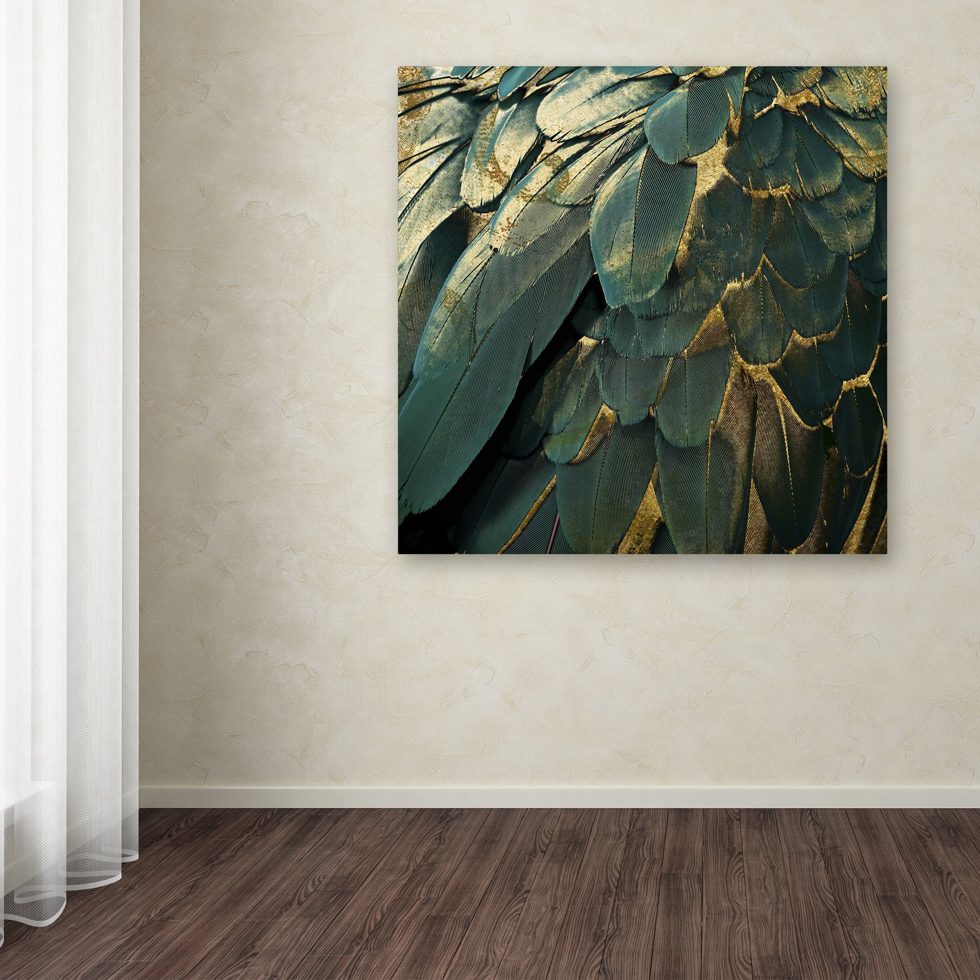 Trademark Fine Art "Feather Glitter" Canvas Art by Color Bakery