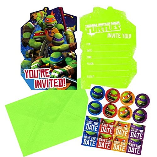 Details about   TMNT Teenage Mutant Ninja Turtles BIRTHDAY PARTY INVITATIONS 8 PACK Unique NEW 