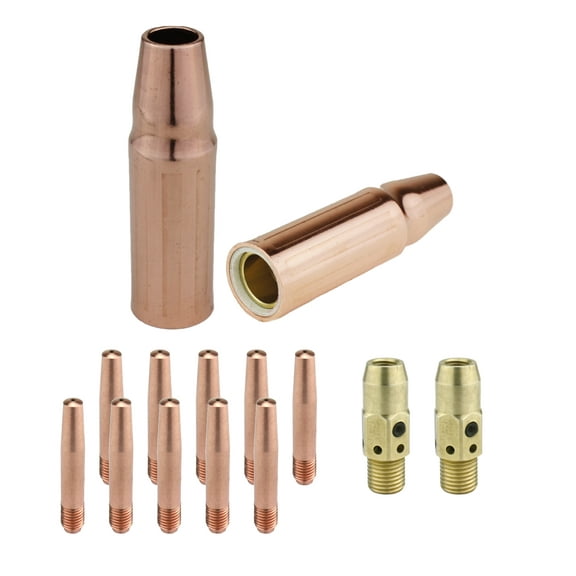 MIG Gun Consumables Kit - Compatible with Lincoln/Magnum 300 & 400 and Tweco #3 & #4 - 54A Diffuser - Tip: 0.023" - 23 Nozzle: 1/2"