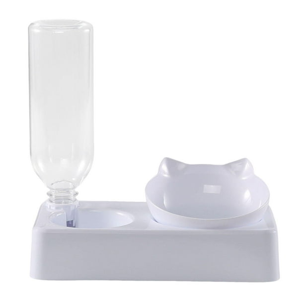Double Cat Bowl, Water Dispenser Automatic Feeder for Kitten Rabbit