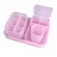 thumbnail image 2 of Caja de maquillaje duradera, adorno de mesa, soporte de exhibición de Arte de uñas, organizador de cosméticos multiusos portátil para tocador, baño, Rosado Fernando Estuche organizador de maquillaje, 2 of 8