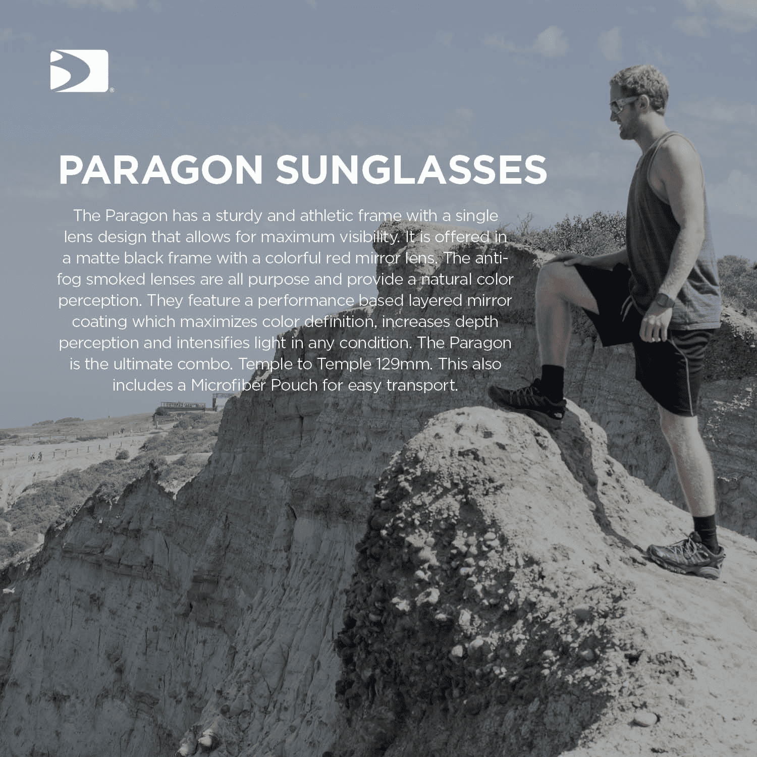 Bobster Paragon Sunglasses Matte Black Frame w/Red Mirror Lens