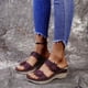 thumbnail image 5 of Zapatillas de cuña para mujer de fondo plano con tacón alto y flores informales retro de verano Wmkox8yii hj789, 5 of 9