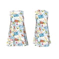 thumbnail image 7 of Picia Summer Stamp Print Women’s Sleeveless Midi Swing Dress – A-Line Pleated Tank Sundress, Comfortable and Flowy T-Shirt Dress, 7 of 7