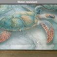 thumbnail image 5 of Ambesonne Coastal Place Mats Set of 4, Starfish and Sea Turtles, Standard Size, Blue Grey Seafoam and Coral, 5 of 5