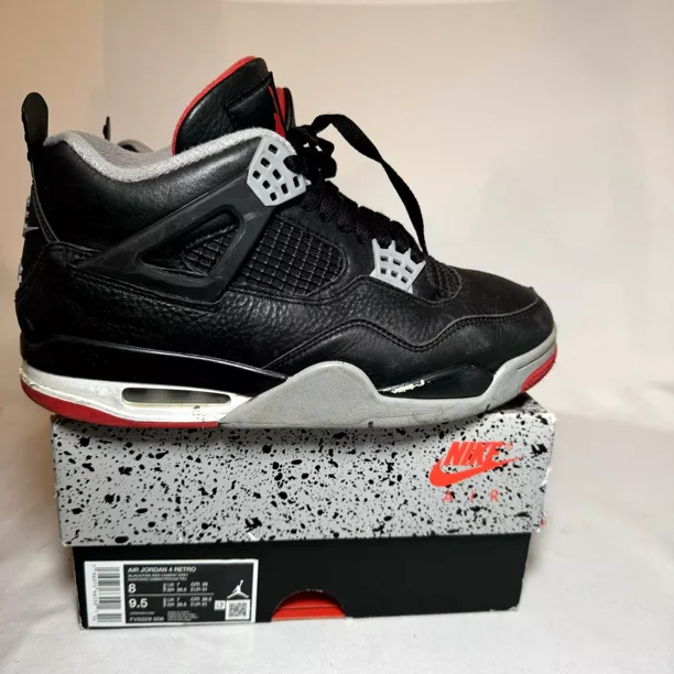 Ni - ke Size 8 - Ni - ke Air Jordan 4 Retro Bred Reimagined Men's Shoes - Ships Now