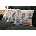 thumbnail image 5 of Ambesonne Colorful Throw Pillow Cover 4 Pack, Clown Circus, 16", Multicolor, 5 of 5