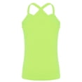 thumbnail image 2 of Manyakai Kids Girls Dance Tank Tops Cross Back Basic Camisole Knit Spaghetti Straps Vest Sport Top Green 150, 2 of 5
