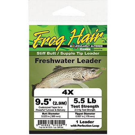 Frog Hair 7.5ft Stiff Butt Supple Tip Tapered Leader - Fly