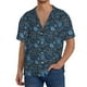 thumbnail image 1 of Balery Winter Blue Forest Deer Camisa Casual de Manga Corta con Botones para Hombre, Texturizada, Estilo Cubano, para Playa, Verano-3X-Large, 1 of 5