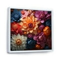 thumbnail image 2 of Designart "Efflorescence Of Purple And Orange Zinnias I" Zinnias Floater Framed Canvas Prints, 2 of 5
