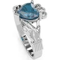 thumbnail image 3 of Claddagh Lab-Created Alexandrite Ring In Solid 14k White Gold, 3 of 6