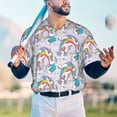 thumbnail image 5 of Rateoe Unicorn DoingYoga Pattern Men’s Baseball Short Sleeve Polo Shirt, Midweight Men's Shirt Golf Shirt Polo Shirts Quick Dry Short-XX-Large, 5 of 7