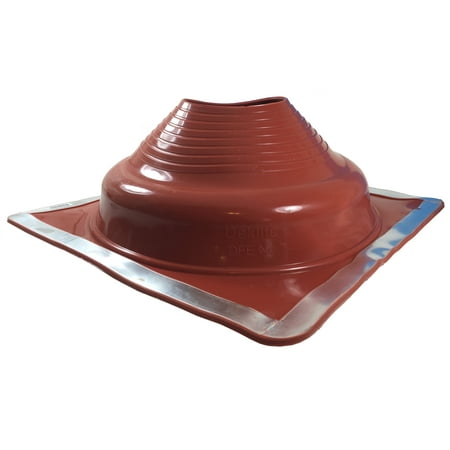 DEKTITE SQUARE BASE PIPE FLASHING BOOT: #7 (DF207RE) RED High Temp Silicone Square Base Flexible Pipe Flashing Dektite (for OD pipe sizes 6" - 12")~pipe flashing