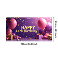 thumbnail image 7 of Happy 14th Birthday Celebration Backdrop Background Banner Party Supplies Decoration Photography Props Gift Balloon Décor, 7 of 7