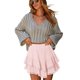 thumbnail image 3 of Pantalones cortos Onlypuff con volantes fluidos, cintura alta, color melocotón, para mujer, 3 of 5