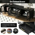 thumbnail image 3 of Royard Oaktree TV Stand for TVs Up to 75", Media Console Cabinet w/4 Fluted Glass Doors & 2 Drawers, 3 of 8